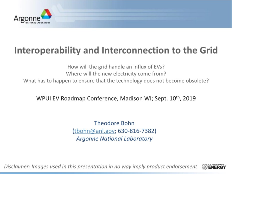 Interoperability and Interconnection to the Grid