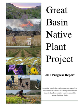 Great Basin Native Plant Project: 2015 Progress Report