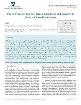 Race, Class, and Sexuality to Maternal Mortality in Ghana