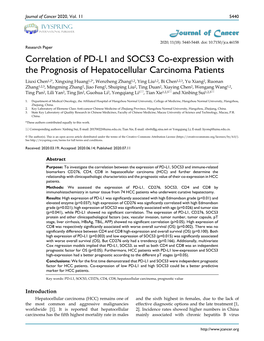 Correlation of PD-L1 and SOCS3 Co-Expression with the Prognosis