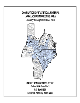 COMPILATION of STATISTICAL MATERIAL APPALACHIAN MARKETING AREA January Through December 2010