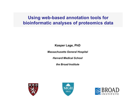 Using Web-Based Annotation Tools for Bioinformatic Analyses of Proteomics Data