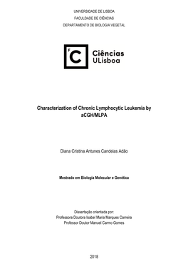 Characterization of Chronic Lymphocytic Leukemia by Acgh/MLPA