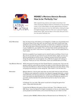 MSNBC's Mariana Atencio Reveals How to Be