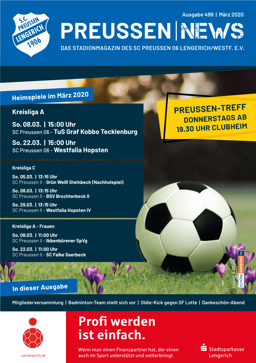 Preussen News Das Stadionmagazin Des Sc Preussen 06 Lengerich/Westf