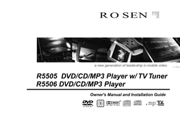 R5505 DVD/CD/MP3 Player W/ TV Tuner R5506 DVD/CD/MP3 Player