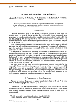 Partitions with Prescribed Hook Differences