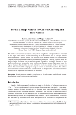Formal Concept Analysis for Concept Collecting and Their Analysis*