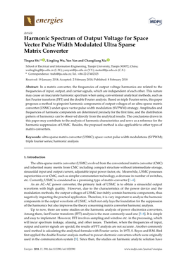 Harmonic Spectrum of Output Voltage for Space Vector Pulse Width Modulated Ultra Sparse Matrix Converter