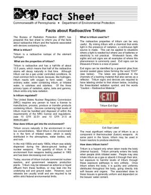 Facts About Radioactive Tritium