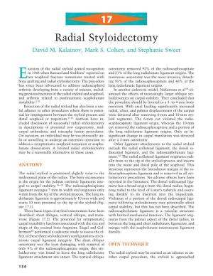 17 Radial Styloidectomy David M