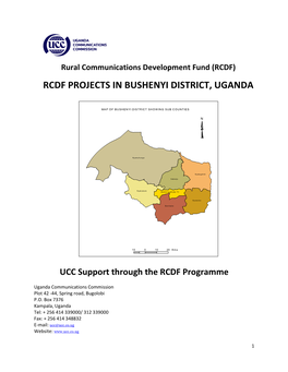 Rcdf Projects in Bushenyi District, Uganda