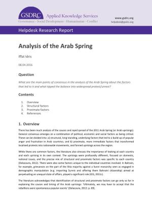 Analysis of the Arab Spring