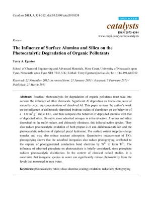 The Influence of Surface Alumina and Silica on the Photocatalytic Degradation of Organic Pollutants