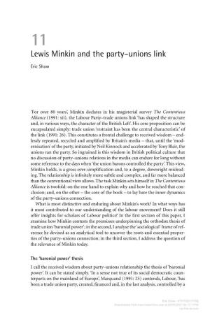 Lewis Minkin and the Party–Unions Link