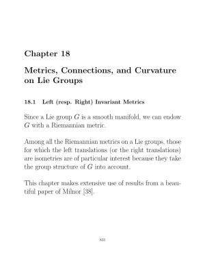 Chapter 18 Metrics, Connections, and Curvature on Lie Groups