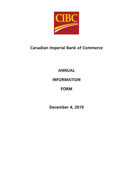 Canadian Imperial Bank of Commerce ANNUAL INFORMATION FORM