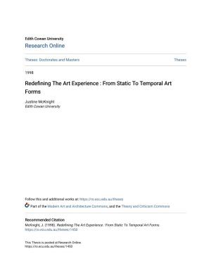Redefining the Art Experience : from Static to Temporal Art Forms