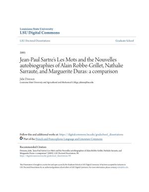 Jean-Paul Sartre's Les Mots and the Nouvelles Autobiographies of Alain