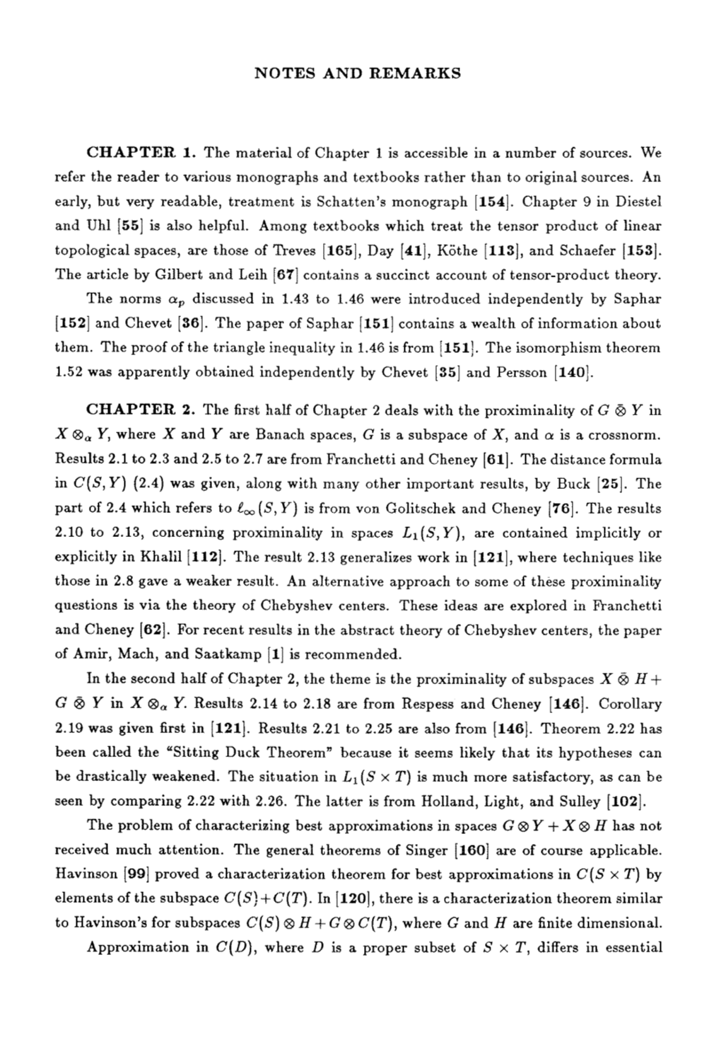 NOTES and REMARKS CHAPTER 1. the Material of Chapter 1 Is