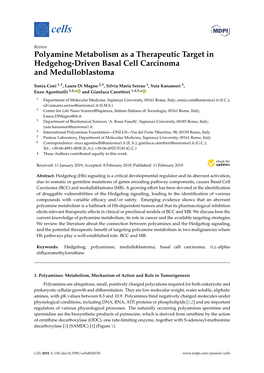 Polyamine Metabolism As a Therapeutic Target in Hedgehog-Driven Basal Cell Carcinoma and Medulloblastoma