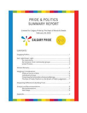 Pride & Politics Summary Report