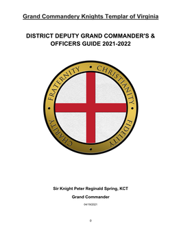 District Deputy Grand Commander's & Officers