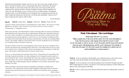 The Psalms Devo