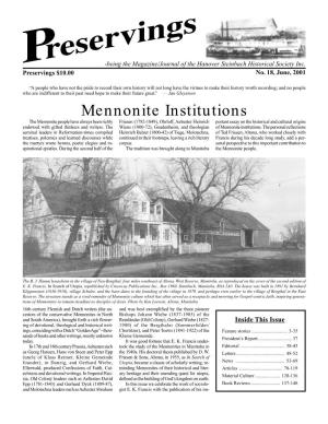 Mennonite Institutions