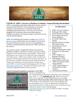 March AFRC Newsletter