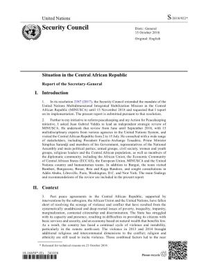 Security Council Distr.: General 15 October 2018