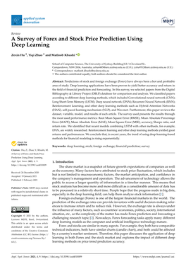 A Survey of Forex and Stock Price Prediction Using Deep Learning