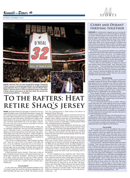 To the Rafters: Heat Retire Shaq's Jersey