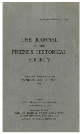 Of the Volume Twenty-Two Numbers One to Four 1925