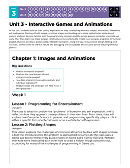 Unit 3 - Interactive Games and Animations