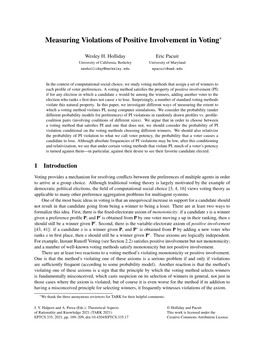 Measuring Violations of Positive Involvement in Voting*