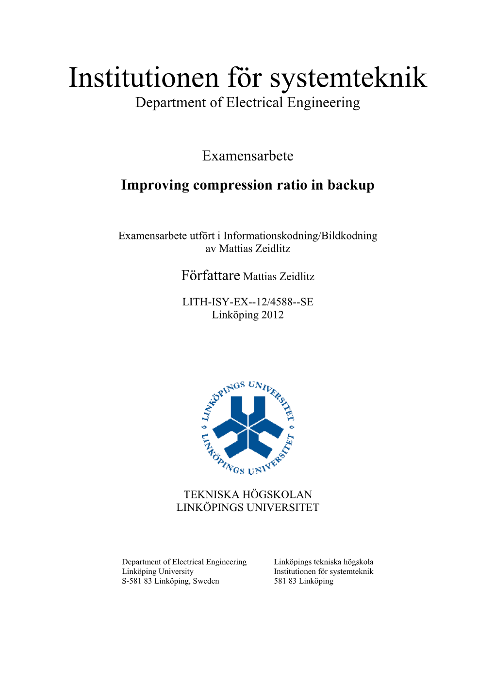 Improving Compression-Ratio in Backup