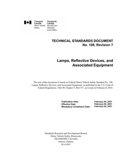 TECHNICAL STANDARDS DOCUMENT No