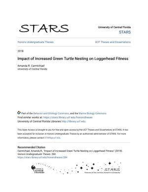 Impact of Increased Green Turtle Nesting on Loggerhead Fitness
