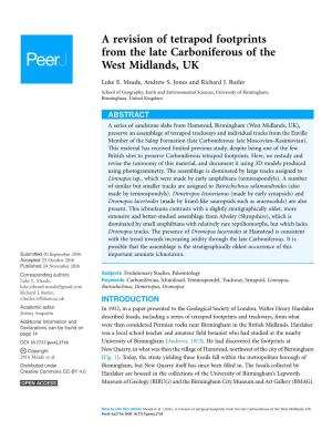 A Revision of Tetrapod Footprints from the Late Carboniferous of the West Midlands, UK