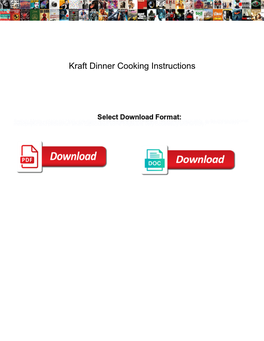 Kraft Dinner Cooking Instructions