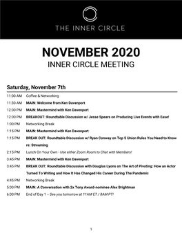 2020 Virtual Inner Circle Packet