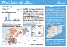 IDP Situation Monitoring Initiative (ISMI) CCCM CLUSTER Monthly Overview of IDP Movements in North-West Syria, November 2018