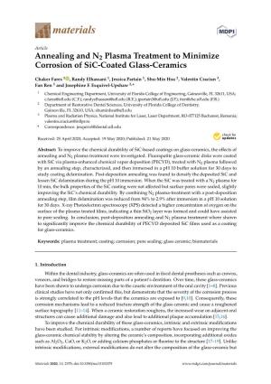 Annealing and N2 Plasma Treatment to Minimize Corrosion of Sic-Coated Glass-Ceramics