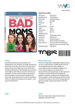 Bad Moms (BD) Inhalt Marketing Facts Stab Cast