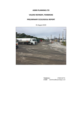 Asbri Planning Ltd Valero Refinery, Pembroke Preliminary Ecological Report