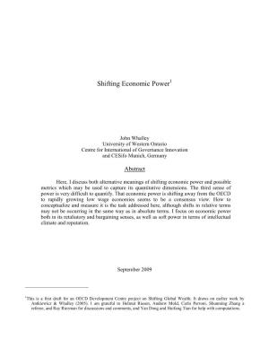 Shifting Economic Power1