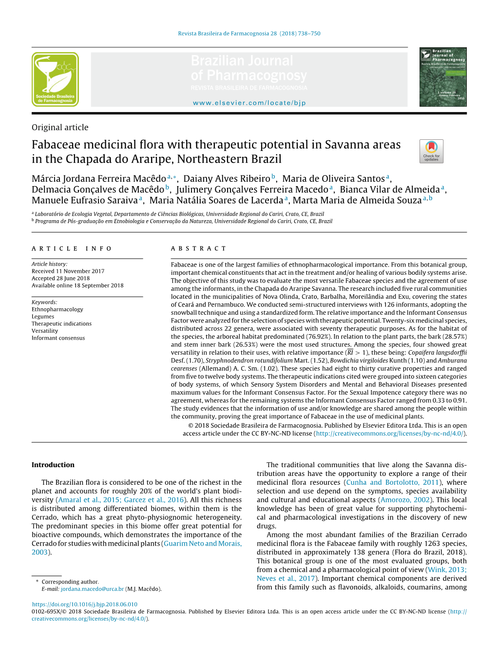 Fabaceae Medicinal Flora with Therapeutic Potential in Savanna