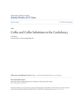 Coffee and Coffee Substitutes in the Confederacy" (2016)