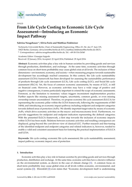 From Life Cycle Costing to Economic Life Cycle Assessment—Introducing an Economic Impact Pathway